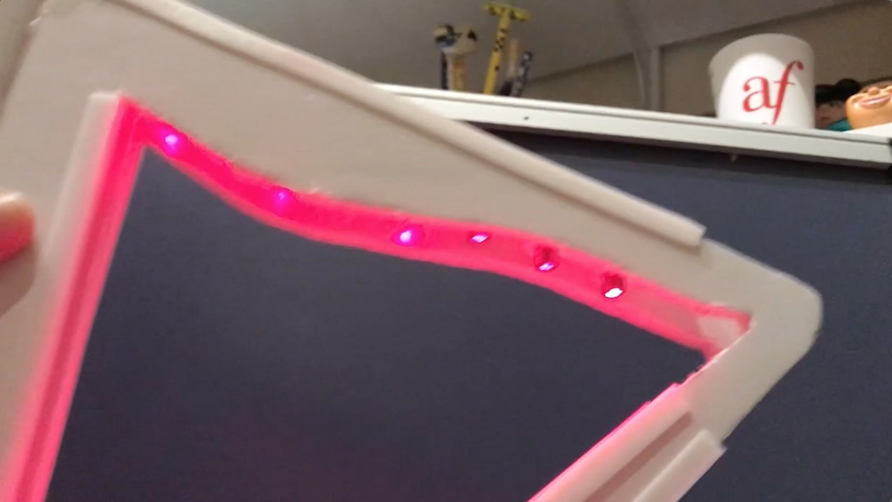 Detalhe dos lasers na parte superior