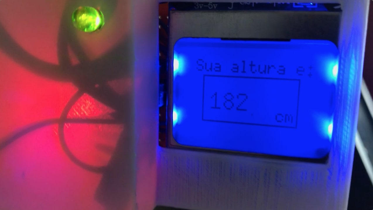 Medidor mostrando a altura