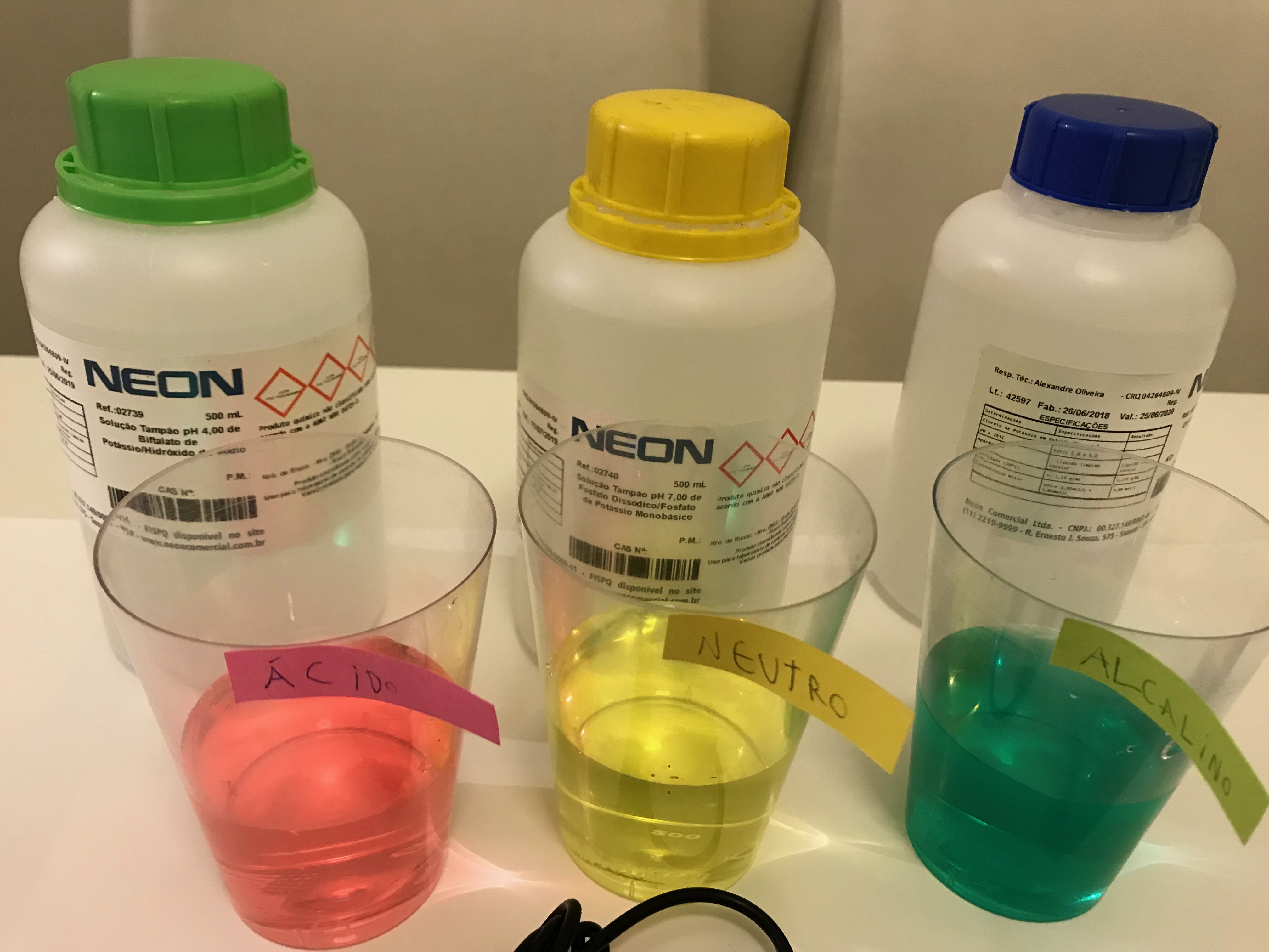 Soluções tampão para testes