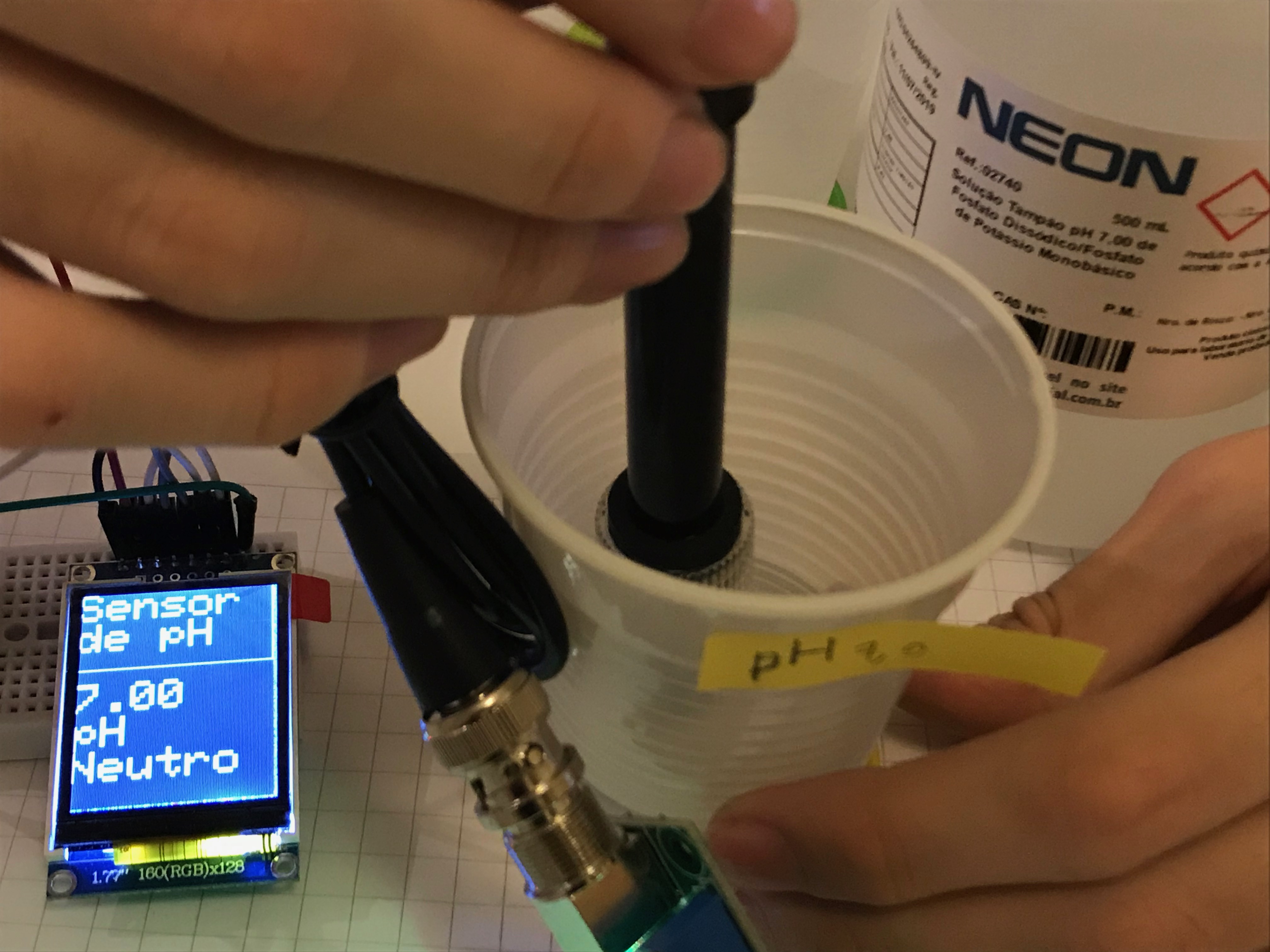 Teste com solução neutra